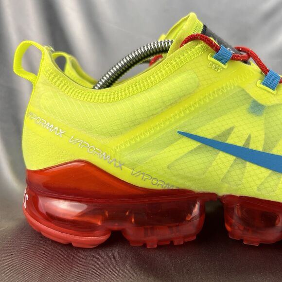 Nike‎ By You Custom Air Vapormax 2019 BQ8775-991 Men’s 10.5 Neon Yellow Red RARE - Picture 4 of 17
